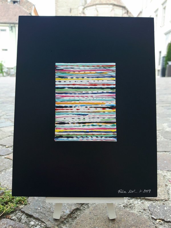 Coloured lines 9 2019 22×17 Acryl-Lack LW
